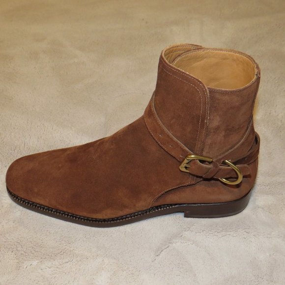 Ralph Lauren Purple Label Macon II Brown Snuff Suede Jodhpur Boot 7D NWB $1250 - Picture 4 of 14